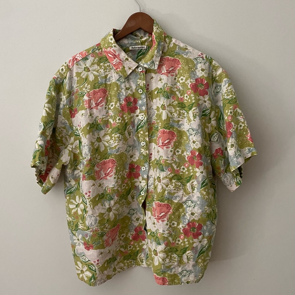 REFORMATION Hawaiian Print Matching Set